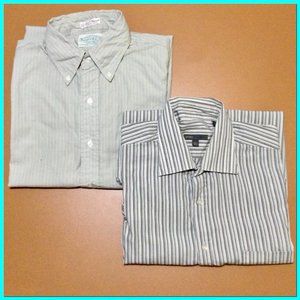2 Vtg Dress Shirts, sz 16/34-35